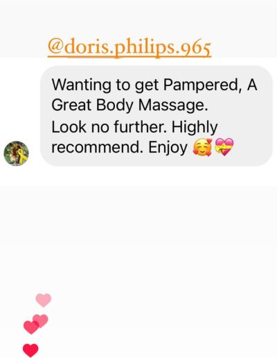 Doris Philips testimonials on body massage